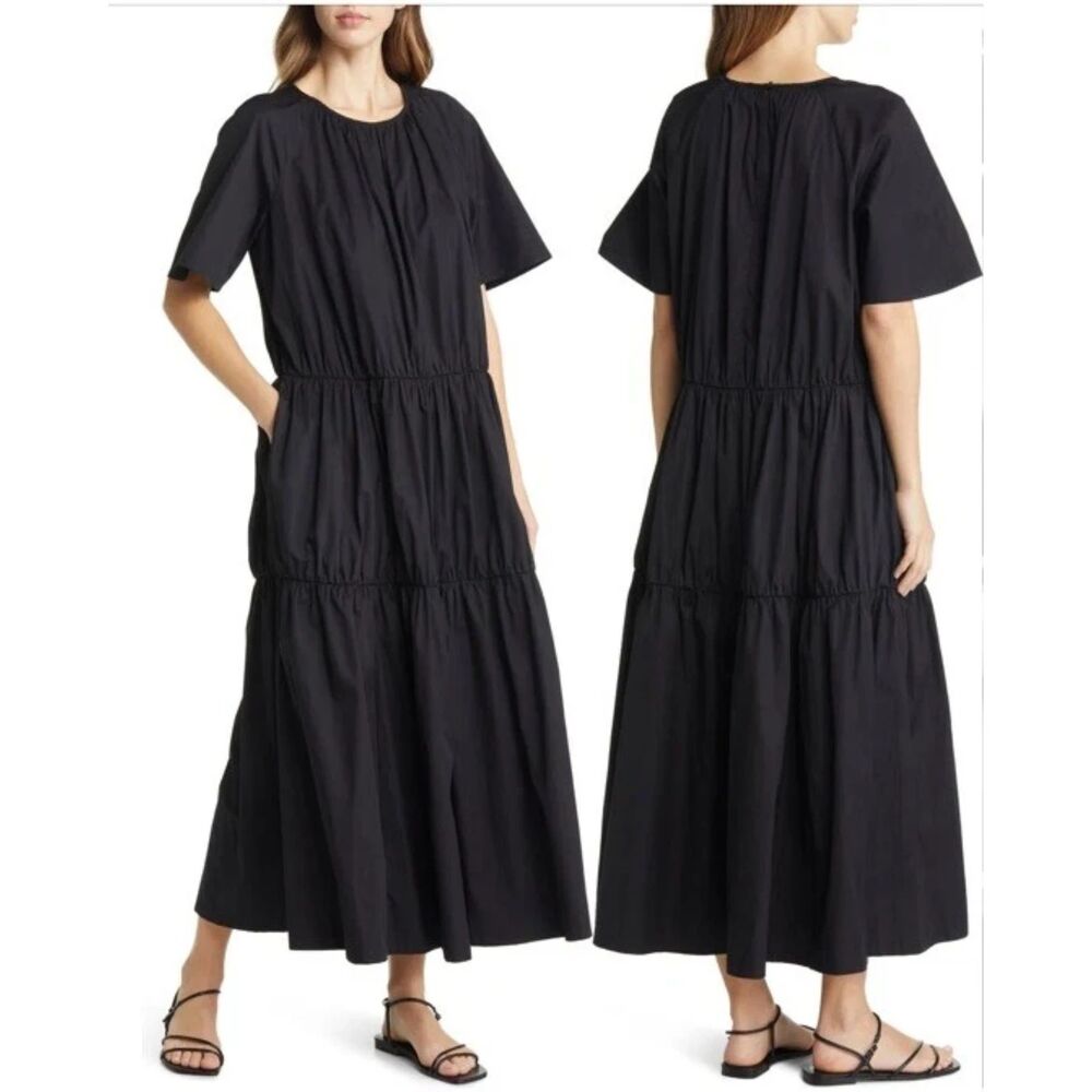 Nordstrom Maxi Dress 2XL Plus Casual Minimalist Flowy Vacation Simple Chic Black